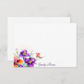 パープルとレッドの Iris カスタマイズ ノートカード (正面/裏面)