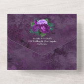 パープルと薄紫結婚のフローラが一斉に出現 オールインワン招待状 (裏面)