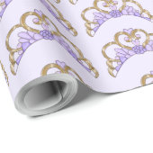 パープルと金ゴールドのラッピング紙 ラッピングペーパー (ロールコーナー)
