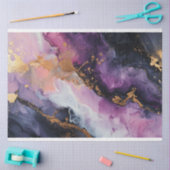 パープルと金ゴールドの切り離し 薄葉紙 (クラフト)