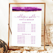 パープルと金ゴールドの水彩サービス価格メニュー メニュー