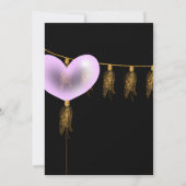 パープルと金ゴールドの誕生日パーティーの招待 招待状 (裏面)