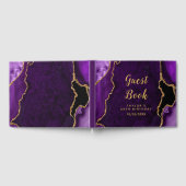 パープルと金ゴールドアガテマーブル誕生日 ゲストブック (全面)