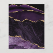 パープルと金ゴールドアゲート結婚式招待状 チラシ (裏面)