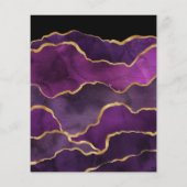 パープルと金ゴールドアゲート結婚式招待状 チラシ (裏面)