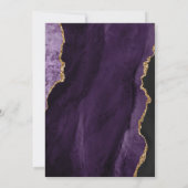 パープルと金ゴールドアゲート結婚式招待状 招待状 (裏面)