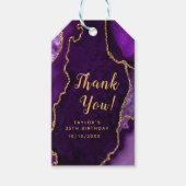 パープルと金ゴールドアゲート誕生日ありがとう ギフトタグ (正面)