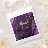 パープルと金ゴールドアゲート誕生日ありがとう フェイバーバッグ (クリップ留めされた状態)