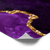 パープルと金ゴールドアゲ結婚ートの歓迎 ポスター (角)