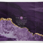 パープルと金ゴールドアゲ結婚ートの3倍招待状 三つ折り招待状 (内部中)