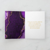 パープルと金ゴールドアゲ結婚ート サンキューカード (内部)