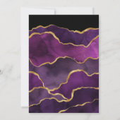 パープルと金ゴールドアゲ結婚ート 招待状 (裏面)