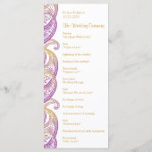 パープルと金ゴールドインディアンペイズリーラッカード プログラム (裏面)