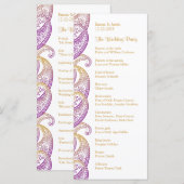 パープルと金ゴールドインディアンペイズリーラッカード プログラム (正面/裏面)