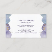 パープルと金ゴールドウォーターカラーラグジュアリー 名刺 (裏面)