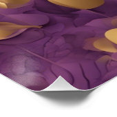 パープルと金ゴールドウォール抽象芸術アート ポスター (コーナー)