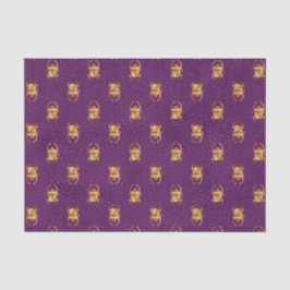 パープルと金ゴールドエジプトスカラブティッシュペーパー 薄葉紙