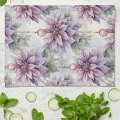 パープルと金ゴールドエレガンス キッチンタオル (折り畳み)