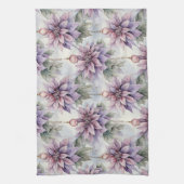 パープルと金ゴールドエレガンス キッチンタオル (縦)