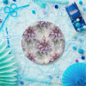 パープルと金ゴールドエレガンス ペーパープレート (パーティー)