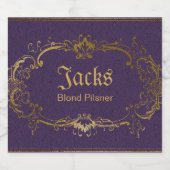 パープルと金ゴールドカスタムビールラベル ビールラベル (シングルラベル)