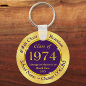 パープルと金ゴールドクラス1974ギフトクラス懇親会 キーホルダー (正面)