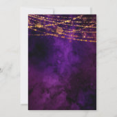 パープルと金ゴールドクリスマスバウブル21歳の誕生日 招待状 (裏面)