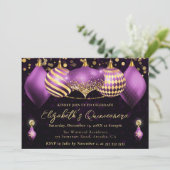 パープルと金ゴールドクリスマスボードブルキンセアニェラ 招待状 (スタンド正面)