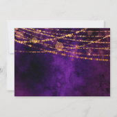 パープルと金ゴールドクリスマスボードブル誕生日 招待状 (裏面)