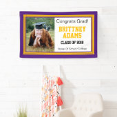 パープルと金ゴールドグラッドワンフォト 横断幕 (インサイチュ)