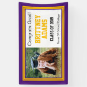 パープルと金ゴールドグラッドワンフォト 横断幕 (縦)