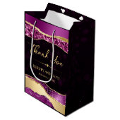パープルと金ゴールドグラムティアーズ結婚《写真》ぼけ味 ミディアムペーパーバッグ (正面アングル)