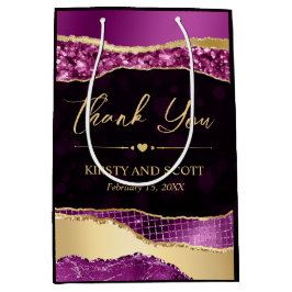 パープルと金ゴールドグラムティアーズ結婚《写真》ぼけ味 ミディアムペーパーバッグ