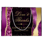 パープルと金ゴールドグラムティアーズ結婚《写真》ぼけ味 ラージペーパーバッグ (裏面)