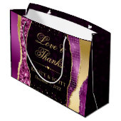 パープルと金ゴールドグラムティアーズ結婚《写真》ぼけ味 ラージペーパーバッグ (裏面アングル)