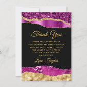 パープルと金ゴールドグラムティアーズSweet sixteen サンキューカード (正面)