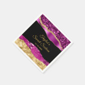 パープルと金ゴールドグラムティアーズSweet sixteen スタンダードカクテルナプキン (角)