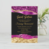 パープルと金ゴールドグラムティアーズSweet sixteen 招待状 (スタンド正面)