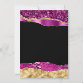 パープルと金ゴールドグラムティアーズSweet sixteen 招待状 (裏面)