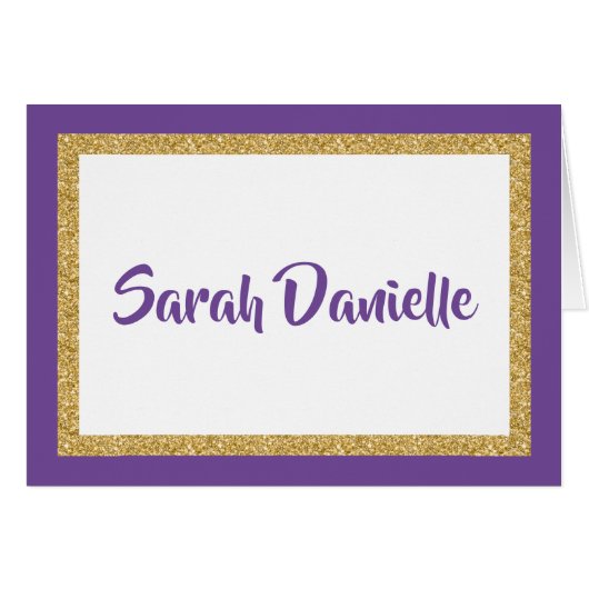 パープルと金ゴールドグリッターありがとう (正面横)