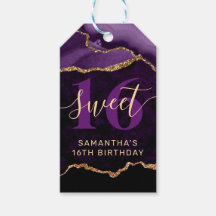 パープルと金ゴールドグリッターアガテマーブルスウィート16