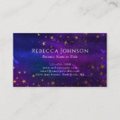パープルと金ゴールドグリッター 名刺 (裏面)