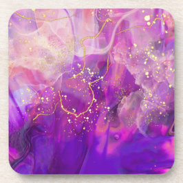 パープルと金ゴールドコースターセット コースター