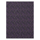 パープルと金ゴールドスター魔法をテーマにしたパーティーテーブルクロス テーブルクロス (正面)