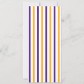 パープルと金ゴールドスポーツチームチケット誕生日パーティー 招待状 (裏面)