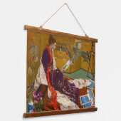 パープルと金ゴールドタペストリーのカプリス 吊り下げ型タペストリー (傾斜あり)