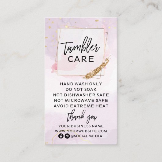 パープルと金ゴールドタンブラ気にー 名刺 (正面)