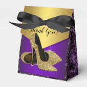 パープルと金ゴールドハイヒールシューズ誕生日 フェイバーボックス (正面サイド)