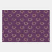 パープルと金ゴールドパリをテーマにした ラッピングペーパーシート (正面3)