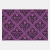 パープルと金ゴールドパリをテーマにした ラッピングペーパーシート (正面2)